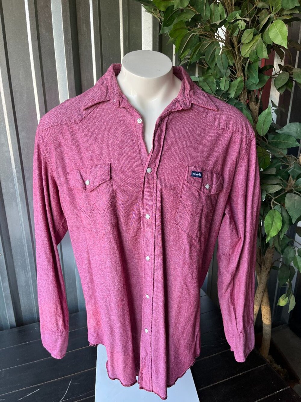 Wrangler Western Button Down Shirt -Men Size 2X Tall -Snap Buttons - 100% Cotton